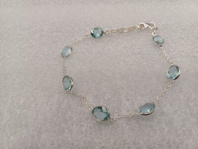 Pulsera Topacio facetada en plata