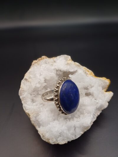 Anillo Lapislázuli óvalo grande en plata de ley