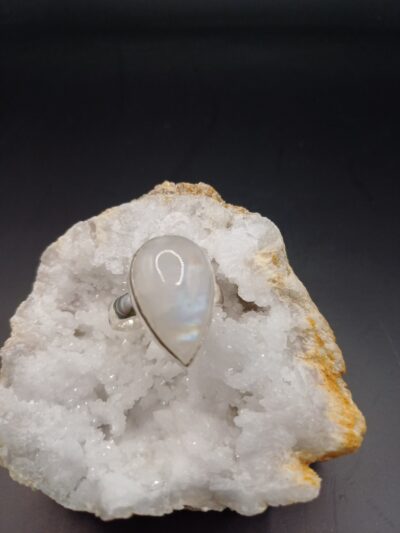 Anillo Piedra de Luna lágrima mediana